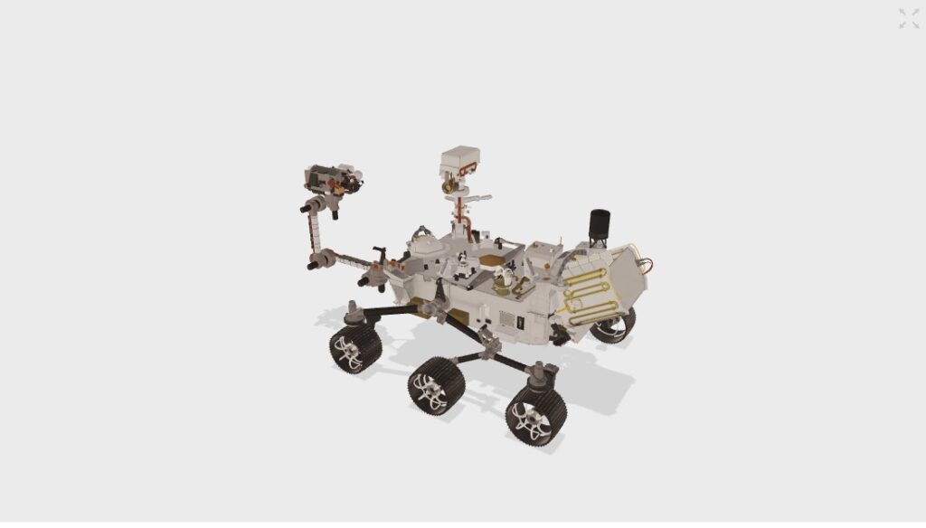 3D model of the Perseverance Rover photo courtesy of NASA